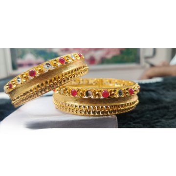 22 kt gold antique bangle's by Aaj Gold Palace