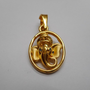 22 kt gold casting lord ganpati pendent by Aaj Gold Palace