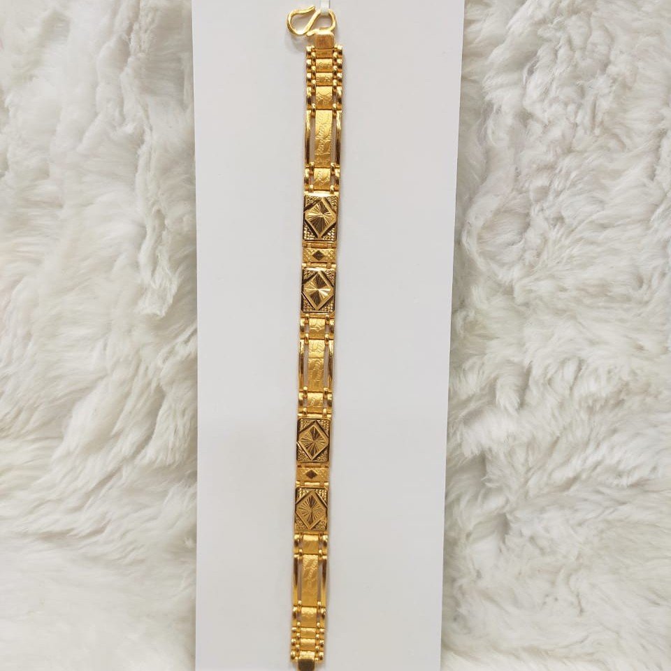 22k Yellow Gold Flower Design 22.5mm Wide Kada Screw Bangle Bracelet -  Jewels in Time